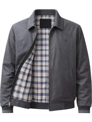 Sivaist Erkek Gri Regular Bonded Kumaş Klasik Yaka Mevsimlik&Yazlık Mont