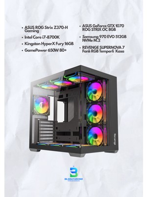 OEM I7 8700K | Gtx 1070 Strıx Oc 8gb | 16GB Ddr4 | 512GB SSD | Oyuncu Bilgisayarı