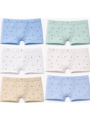 Mini Kanka Erkek Çocuk Boxer Külot Seti %100 Pamuk – Desenli, 6 Adet Boxer, Yumuşak ve Nefes Alabilir Iç Giyim