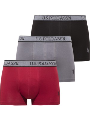 U.s. Polo Assn. 80540 Siyah - Bordo - Antrasit 3 Lü Boxer