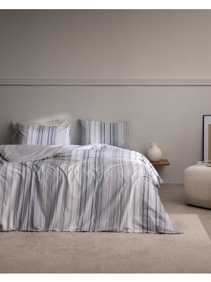 Madame Coco Jacquline Çift Kişilik %100 Pamuk Ranforce Baskılı Nevresim Takımı - Mavi