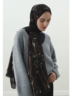 Fresh Zelında Desenli Pamuk Viskon Şal Erik Çürüğü