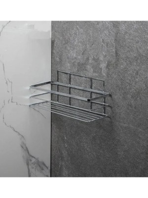 Evistro Banyo Köşe Rafı Tek Katlı Şampuanlık Duvara Monte