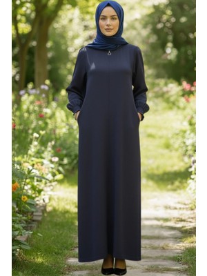 She Best Aerobin Kumaş Tesettür Cepli Ferace - Günlük Rahat Kesim Uzun Kap