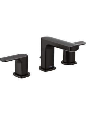 Moen T6920BL Rizon Iki Kollu Yaygın Banyo Bataryası, Valfsiz, Mat Siyah
