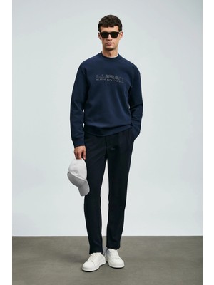 Lufian Luther Erkek Lacivert Sweatshirt 112030171