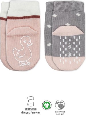 Oyunca   2'li Hayvan Figür Kaymaz Kız Soket Çorap 10120 Gri