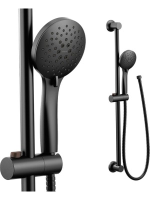 Moen 3558EPBL Eco-Performance 5-Function El Duşu 76,8 cm Sürgülü Bar ve 159,8 cm Hortum, Mat Siyah