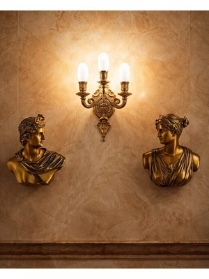 Yaratıcı Sanatlar Atölyesi Taş Döküm 2'li Antik Yunan Duvar Büstleri Seti