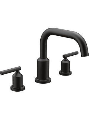 Moen T961BL Gibson Iki Saplı Güverteye Monte Modern Roma Küvet Bataryası, Valf Gerekli, Mat Siyah