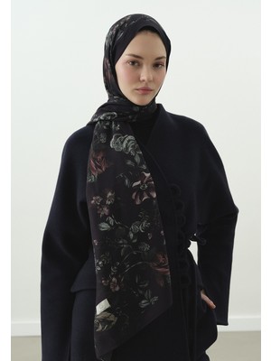 Fresh Gısele Desenli Pamuk Viskon Şal Gece Mavisi