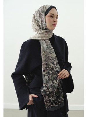 Fresh Pearlıe Desenli Pamuk Viskon Şal Indigo