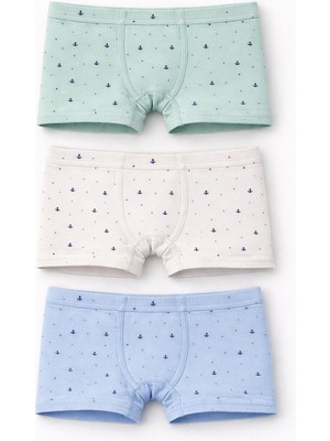 Mini Kanka Erkek Çocuk Boxer Külot Seti %100 Pamuk – Desenli, 3 Adet Boxer, Yumuşak ve Nefes Alabilir Iç Giyim
