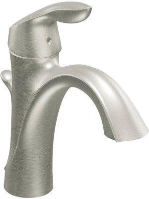 Moen Eva One-Handle High Arc Bathroom Faucet, Brushed Nickel (6400BN)