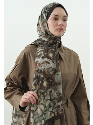 Fresh Sweet Vanılla Desenli Pamuk Viskon Şal Yeşil