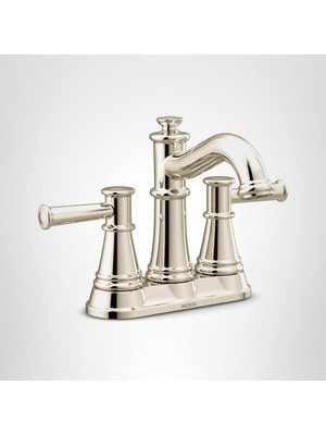 Moen 6401NL Belfield Iki Saplı Merkez Seti Banyo Musluğu, Cilalı Nikel