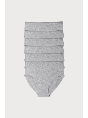 Malabadi Kadın Gri 6 Lı Paket Modal Dar Kalıp Ara Bel Slip Külot 187