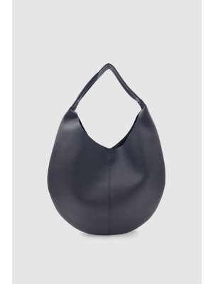 Wuclo Midea Makyaj Çantalı Çift Taraflı Deri ve Süet Omuz Çantası Siyah