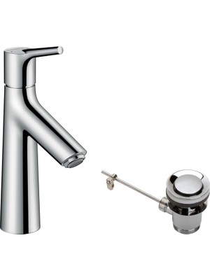 Hansgrohe Musluk Talis S (Çıkış Yüksekliği 100 mm ve Çekme Çubuğu Tahliye Seti) Krom