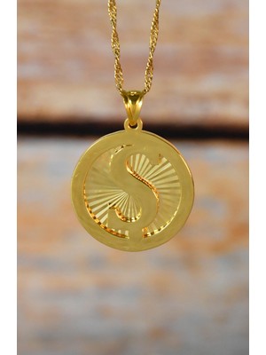 S Harf Kolye Ucu 22 Ayar A075840