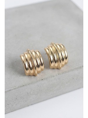 Lykos Vintage Model Çelik Gold Renk Kadın Küpe