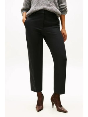 Tommy Hilfiger Kadın Slim Fit Straight Leg Chino Pantolon - Siyah