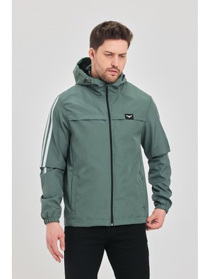 Level High Erkek Füme Yeşil Yağmurluk – Suya & Rüzgara Dayanıklı