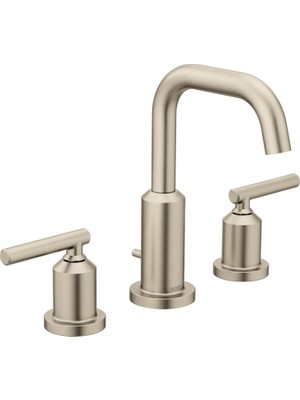 Moen Gibson Fırçalanmış Nikel Iki Saplı 20,4 cm Yaygın Yüksek Ark Modern Banyo Lavabo Bataryası, Val