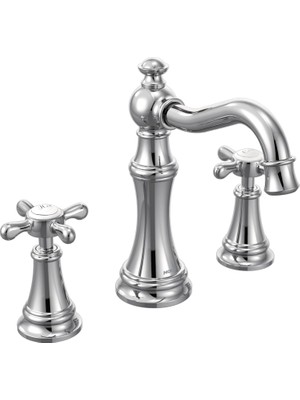 Moen Weymouth Krom Iki Saplı Yüksek Arklu Geniş Banyo Bataryası, Valf Ayrı Satılır, TS42114