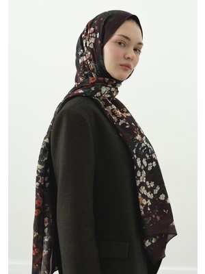 Fresh Avrıl Desenli Pamuk Viskon Şal Ağaç Kabuğu