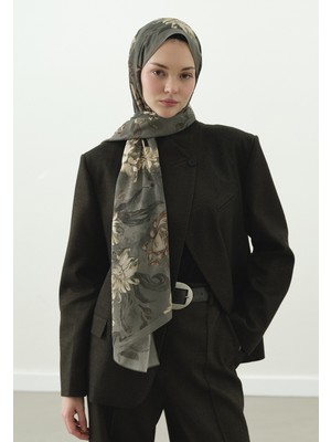 Fresh Norah Desenli Pamuk Viskon Şal Mint Yeşili