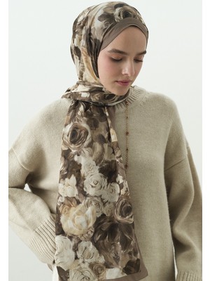 Fresh Vizon Rose Breeze Desenli Pamuk Viskon Şal