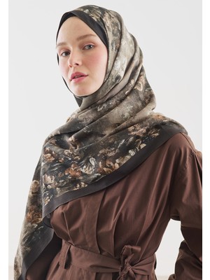 Fresh Evelyne Desenli Pamuk Viskon Şal Vizon