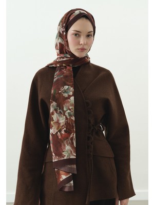 Fresh Jane Desenli Pamuk Viskon Şal Kiremit