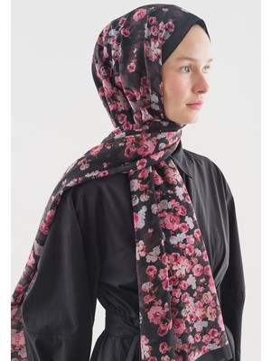 Fresh Secret Pearl Desenli Pamuk Viskon Şal Siyah