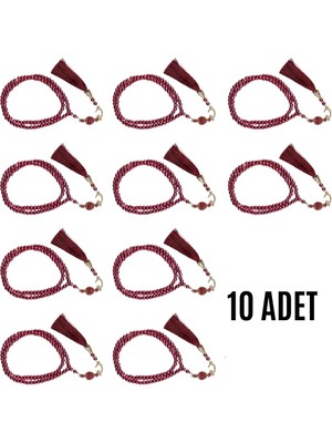 Sylar Namaz Tesbihi Vavlı 99'lu Cam Incili Ismi Azam Dua Kartı Ile Fuşya Renk Hediyelik 10 Adet