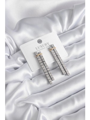 Mey İthalat Mey Ithalat® Vıp Seri Zirkon Taşlı Su Yolu Kadın Küpe