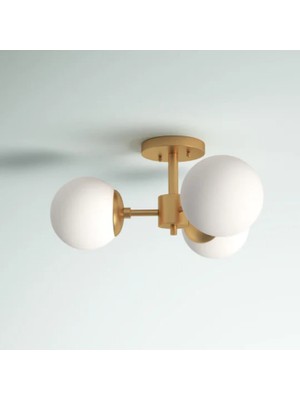 Ronisu Aydınlatma Amelia 3'lü Camlı Plafonyer Avize Ra-Avz- 2398-40-86