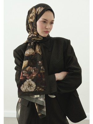 Fresh Rosıne Desenli Pamuk Viskon Şal Yeşil