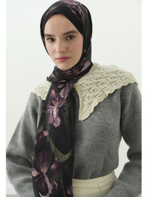 Fresh Zelında Desenli Pamuk Viskon Şal Mürdüm