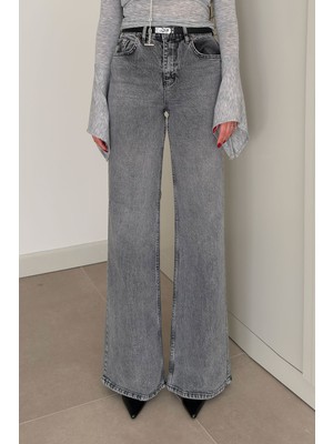 Magarde Tintli Wide Leg Jean-Gri- Gri