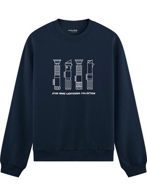 The Lucid Lab Star Wars Lightsaber Collection Oversize Sweatshirt - Lacivert