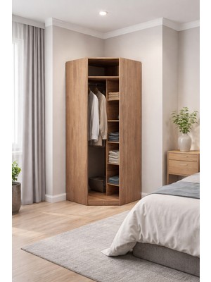 EOS Mobilya Köşe Gardırop Modülü – Raflı & Askılı Kullanım – Modern Tasarım - 1001