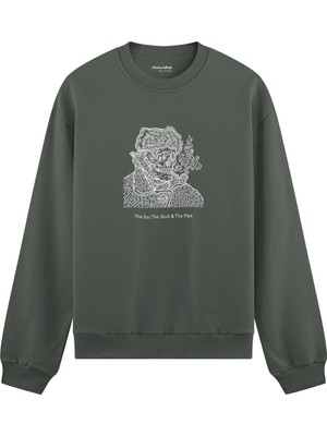 The Lucid Lab The Ear, The Skull & The Pipe Oversize Sweatshirt - Antrasit