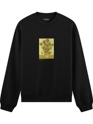 The Lucid Lab Sunflowers Oversize Sweatshirt - Siyah
