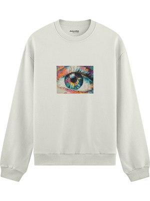 The Lucid Lab Eye Oversize Sweatshirt - Beyaz