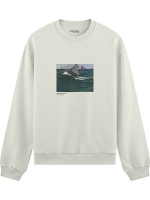 The Lucid Lab The Green Wave Oversize Sweatshirt - Beyaz
