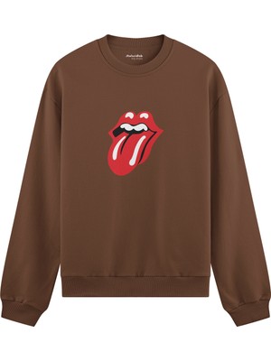 The Lucid Lab The Rolling Stones Oversize Sweatshirt - Kahverengi