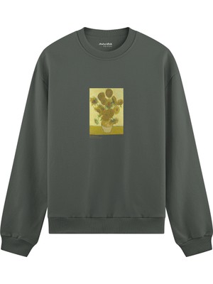 The Lucid Lab Sunflowers Oversize Sweatshirt - Antrasit