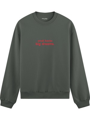 The Lucid Lab Small Boobs Big Dreams Oversize Sweatshirt - Antrasit